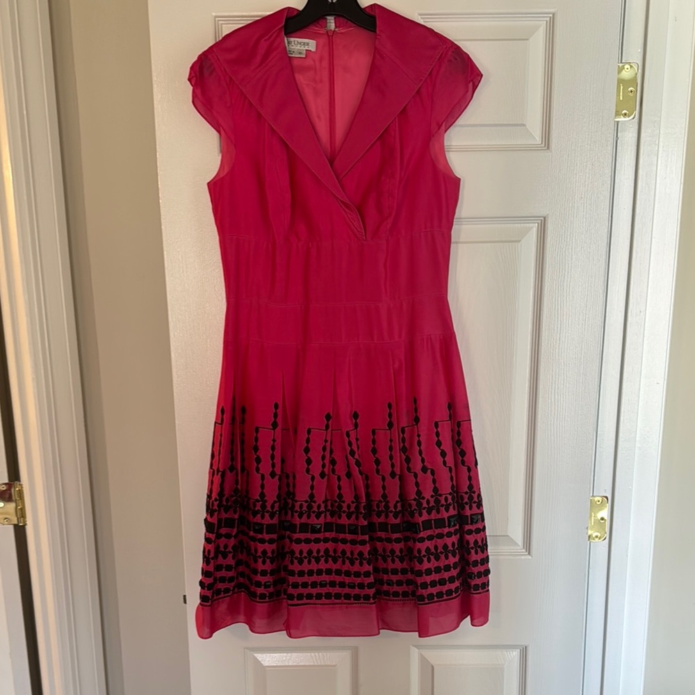 Pink Dress with Black Detailing
